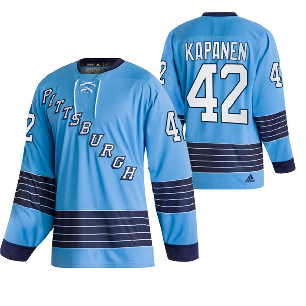 Men's Pittsburgh Penguins #42 Kasperi Kapanen 2022 Blue Classics Stitched Jersey Men's Pittsburgh Penguins #42 Kasperi Kapanen 2022 Blue Classics Stitched Jersey